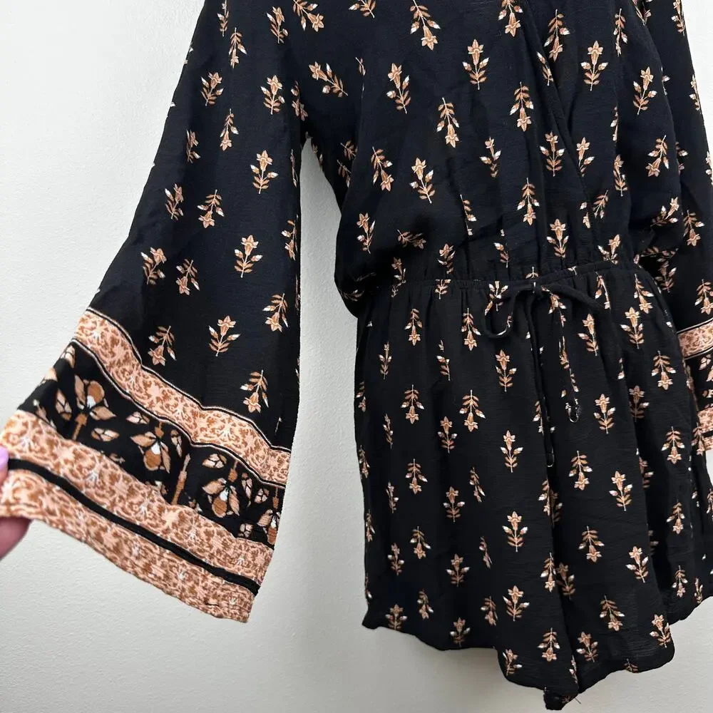 Sadie & Sage Romper Floral Long Sleeve Small Forest Fairy Boho Prairie
